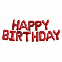 Шар гирлянда "Happy Birthday", Красный